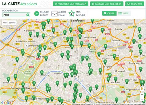 carte des colocations|colocation paris carte.